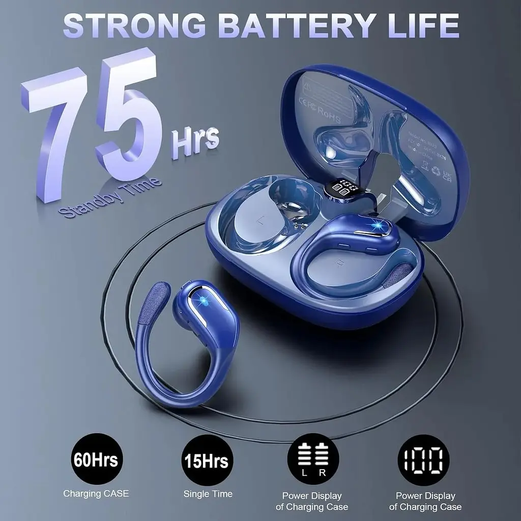 Бездротові навушники Bluetooth 5.3 з мікрофоном та шумозаглушенням CVC8.0 IP7 - фото 5