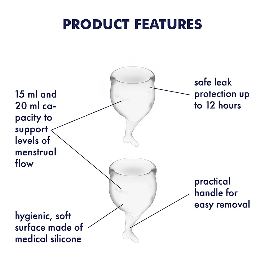 Менструальна чаша Satisfyer Feel Secure 2 шт. прозора - фото 5