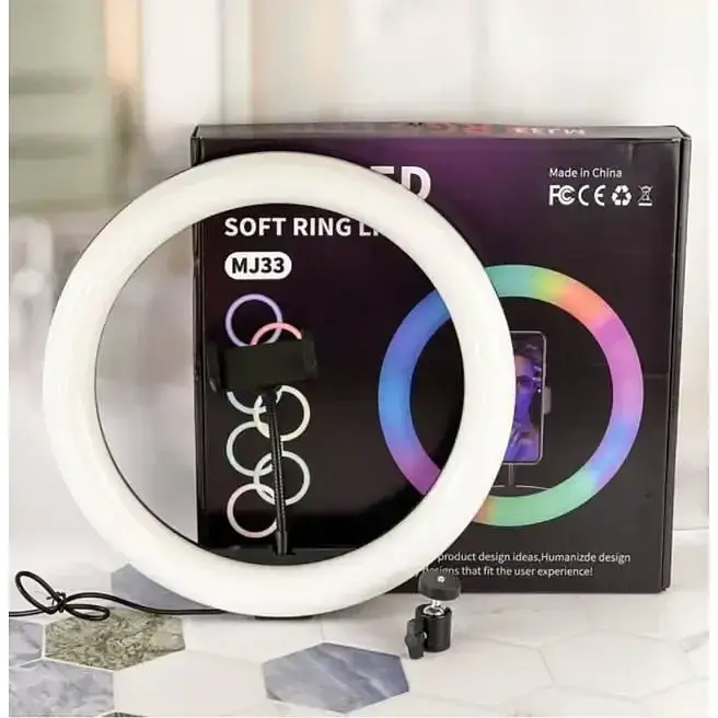 Кольцевая лампа RGB MJ33 с держателем для телефона - фото 5