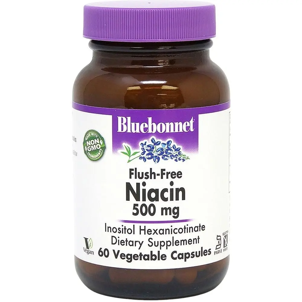 Вітаміни та мінерали Bluebonnet Nutrition Niacin Flush-Free 500 мг 60 капсул - фото 1