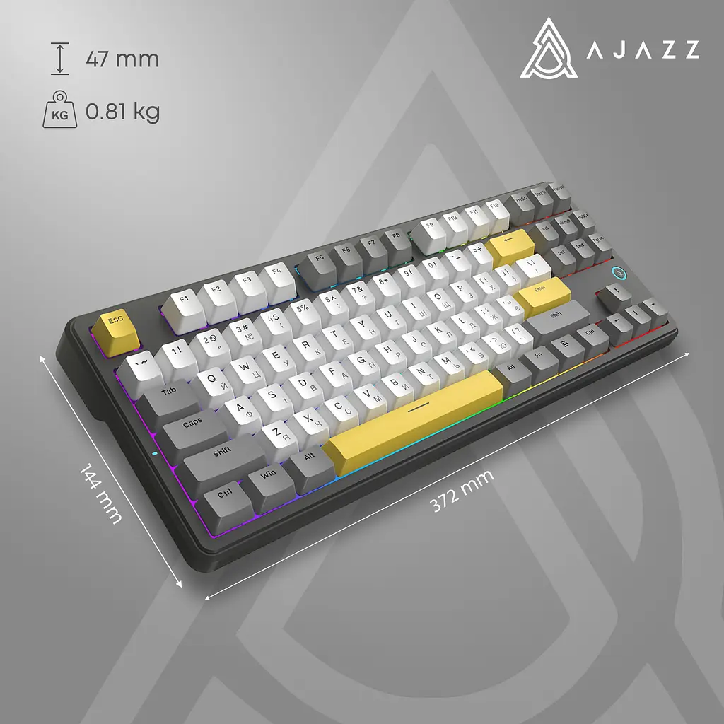 Клавіатура Ajazz AK870 V2 Flying Fish Switch Black USB-C (AK870-V2-FF-BGY) - фото 10