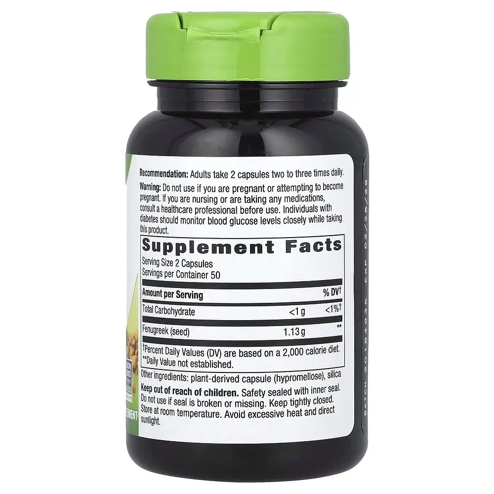 Натуральна добавка Nature's Way Fenugreek Seed, 100 вегакапсул - фото 2