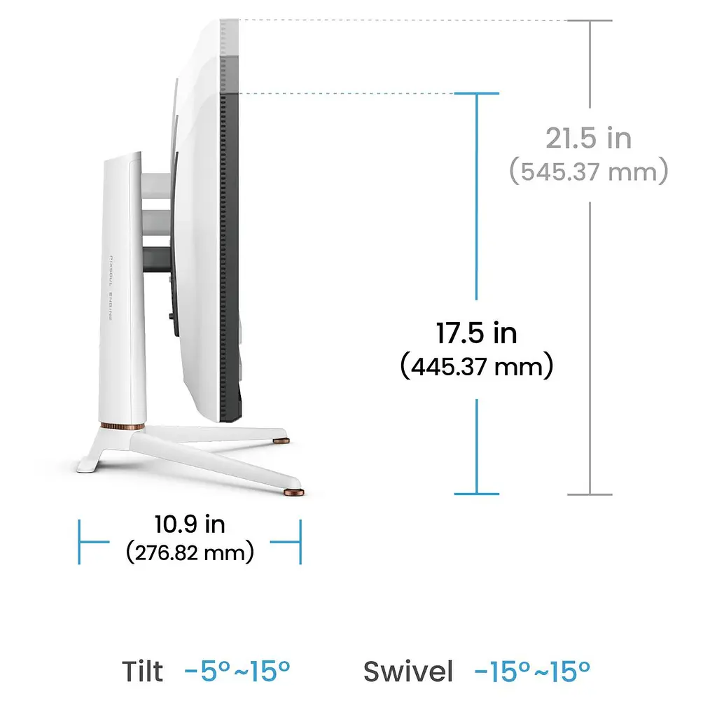 Монітор TFT 27 BenQ EX271U, 4K UHD, IPS, 165Гцб 1ms, HDMI, DP, USB-C, HAS, Pivot, чорно-білий - фото 10