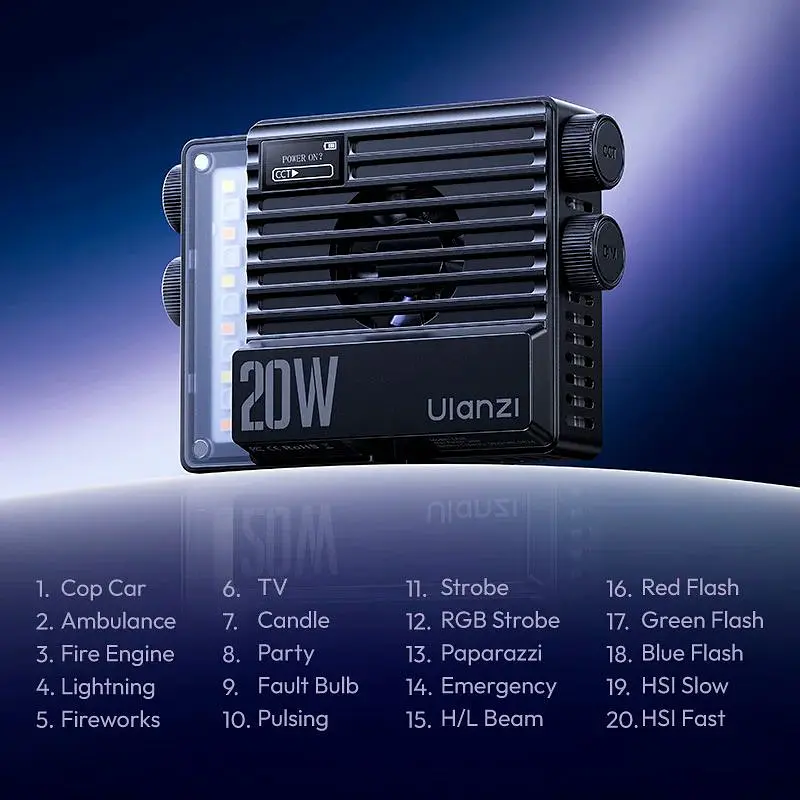 Накамерный свет Ulanzi LE20 RGB 2500-9000К [128467] - фото 8