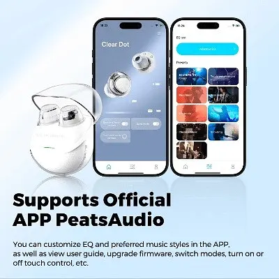 Bluetooth навушники - бездротові tws Soundpeats Clear Dots Pods cream (білі) - фото 5