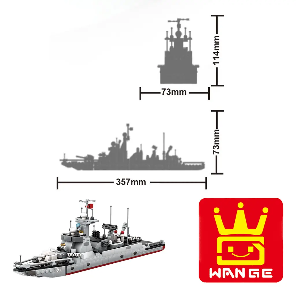 Конструктор Wange военный корабль Type 052D Destroyer детский конструктор, эсминец, 376 деталей - фото 4