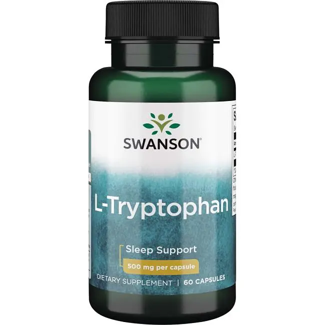 Амінокислота L-Tryptophan 500 mg, 60 капсул Swanson fit0022907