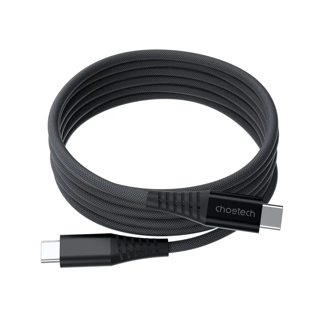 Кабель Choetech XCC-1052 Black USB-C to USB-C Magnetic PD3.1 240W 1.2m (43-00129) - фото 2