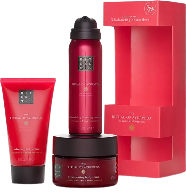 Жіночій косметичний набір Rituals The Ritual of Ayurveda: гель-піна для душу 50 мл + скраб для тіла 125 г + крем для тіла 70 мл - фото 2