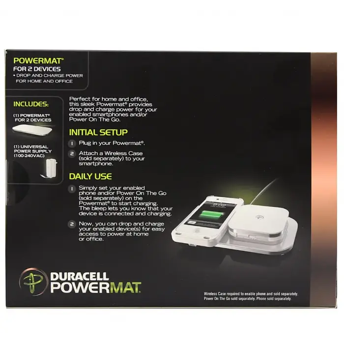 Беспроводное зарядное устройство для телефона Duracell PowerMat Белый - фото 4