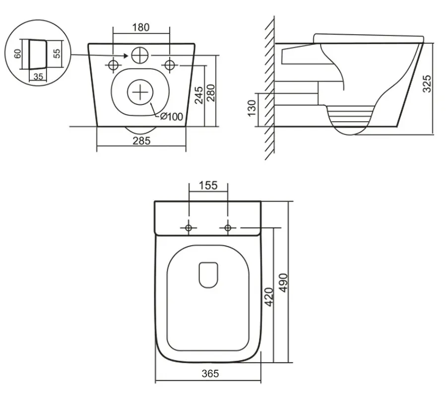 Унітаз підвісний Qtap Tern Ultra Quiet, з сидінням Slim Duroplast/ Soft-close/ Quick relase QT17332303ASSG - фото 8