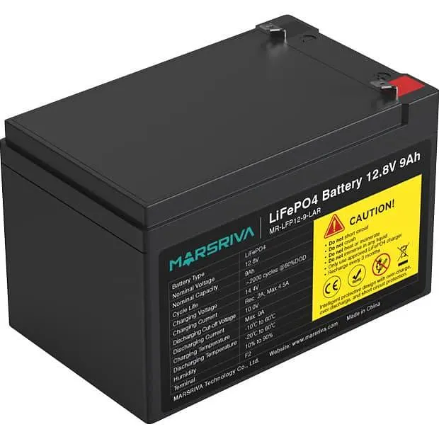 Акумуляторна батарея для ДБЖ Marsriva LiFePO4 12.8 V / 9 А*ч (MR-LFP12-9-LAR) - фото 3