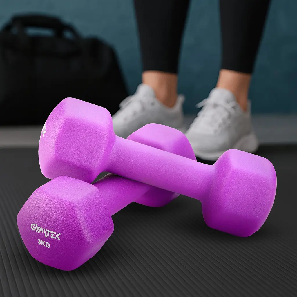 Гантели для фитнеса неопреновые Gymtek Hex 2х3кг фиолетовый - фото 4