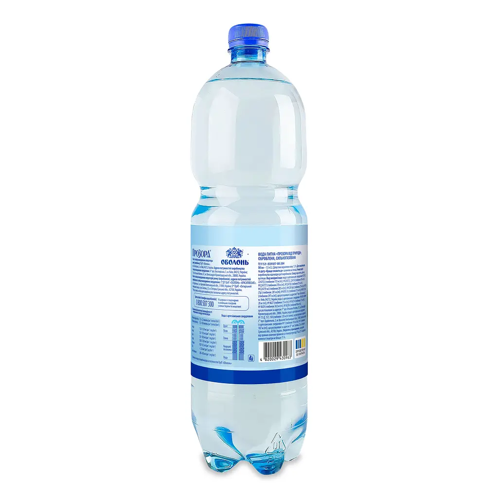 Вода питна Прозора сильногазована 1.5 л - фото 2