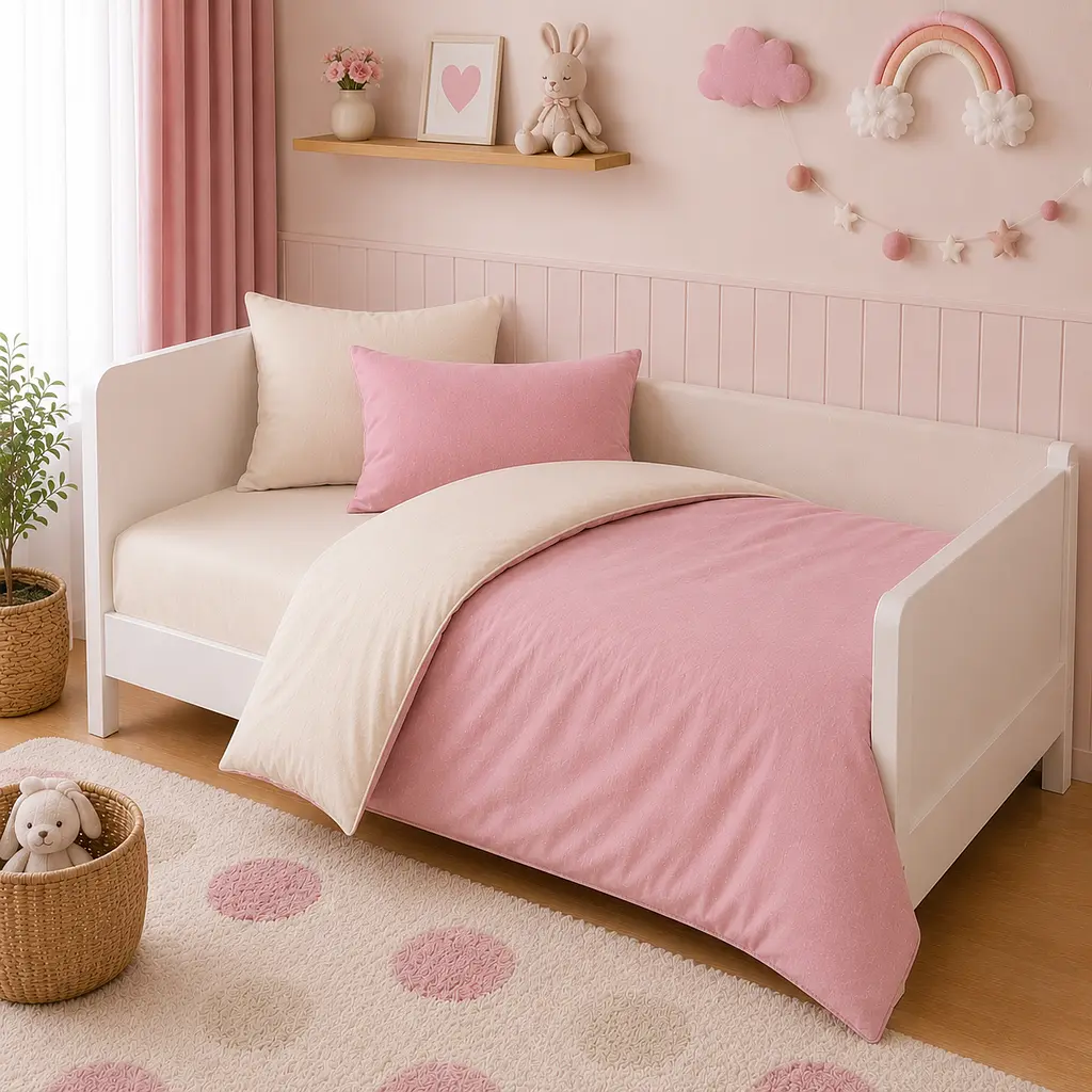 Дитяча постільна білизна MIRSON LITTLE KIDS фланель Milk/Pink 110х160см (2200012800317) - фото 3