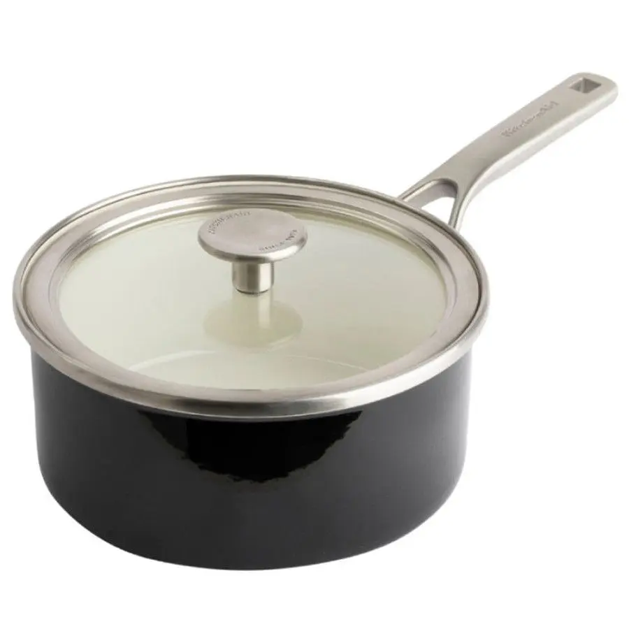 Ківш з кришкою KitchenAid Steel Core, 20 см, 2,4 л, чорний
