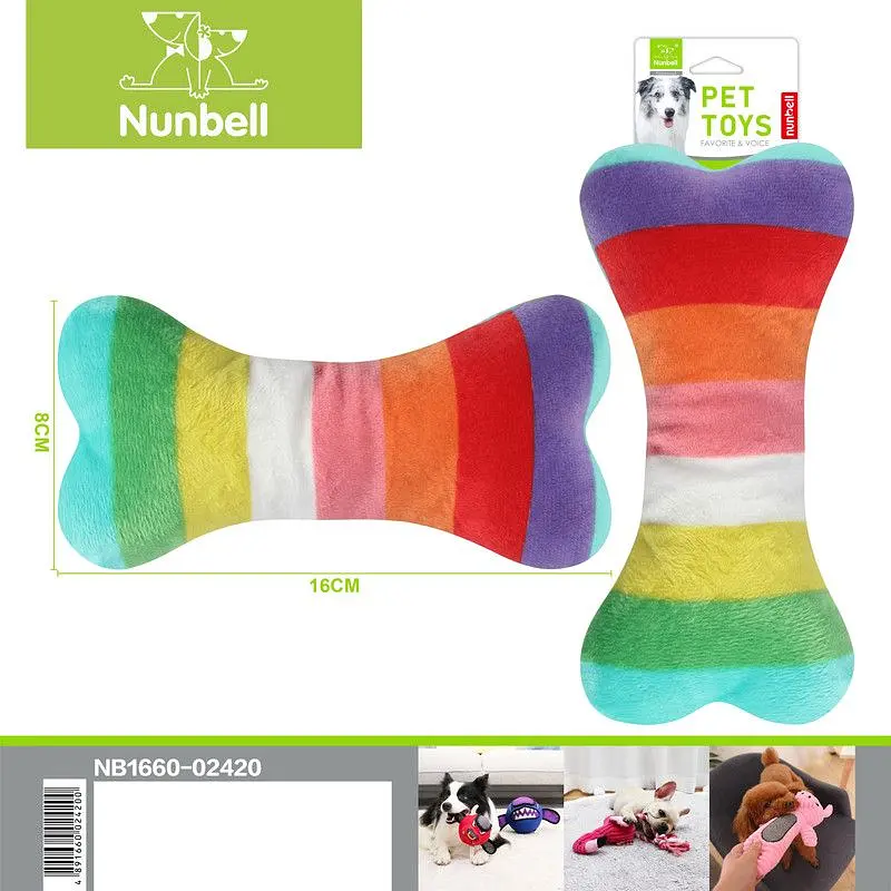 Игрушка для собак Nunbell Плюшевая косточка 16х8 см - фото 3