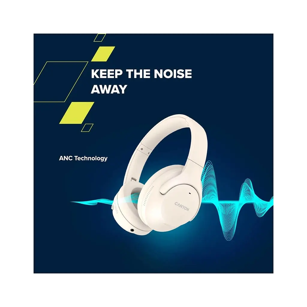 Навушники Canyon OnRiff 10 ANC Bluetooth Beige (CNS-CBTHS10BG) - фото 4