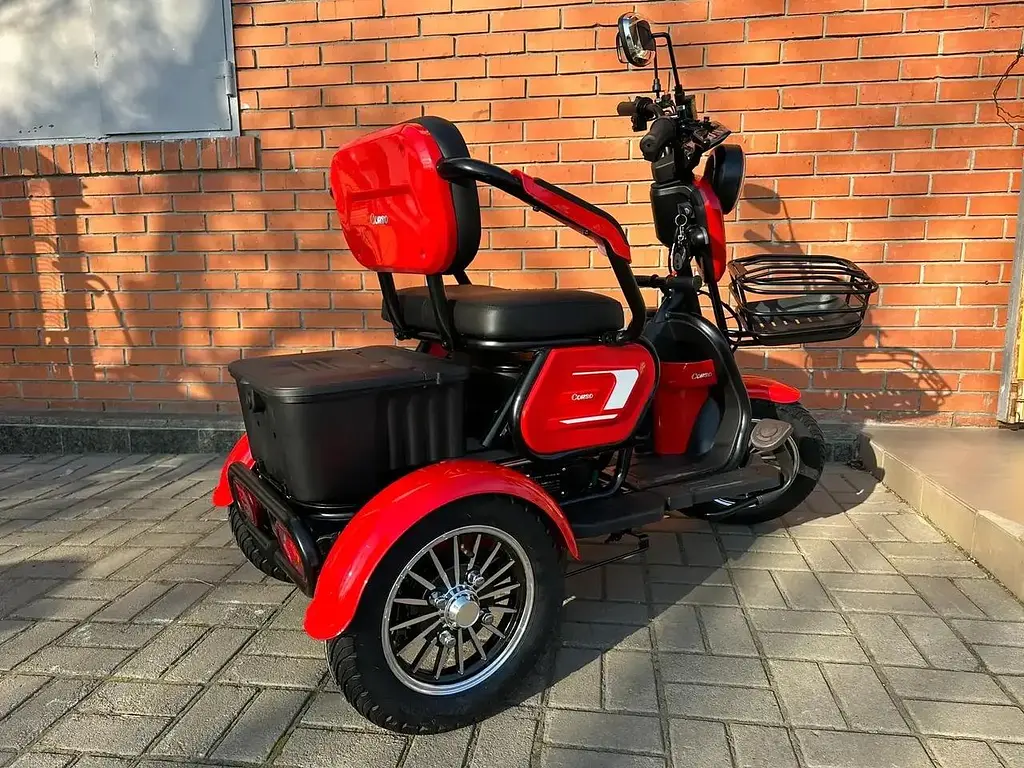 Электроскутер Трехколесный Corso Logan (1200W 72V/23Ah) Красный - фото 6