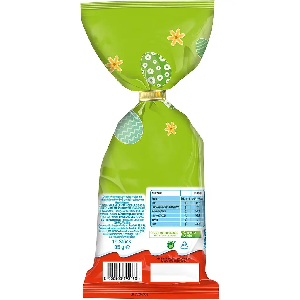 Яйца шоколадные Kinder Mini Eggs Haselnuss 85 г - фото 3