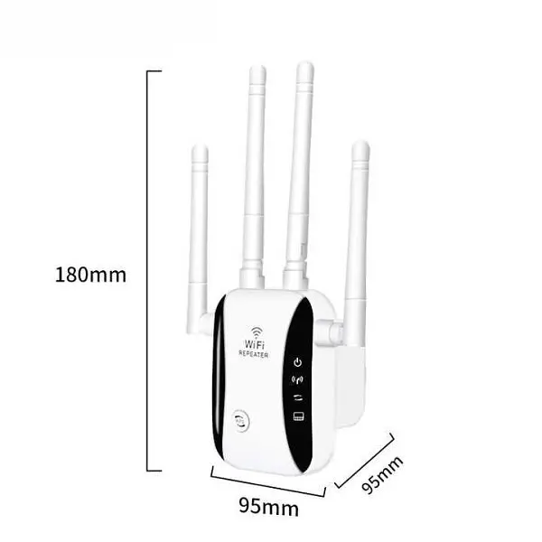 Wi-Fi роутер усилитель сигнала Repeater 2.4G 5G 1200Mbps с вилкой для розетки Белый - фото 2
