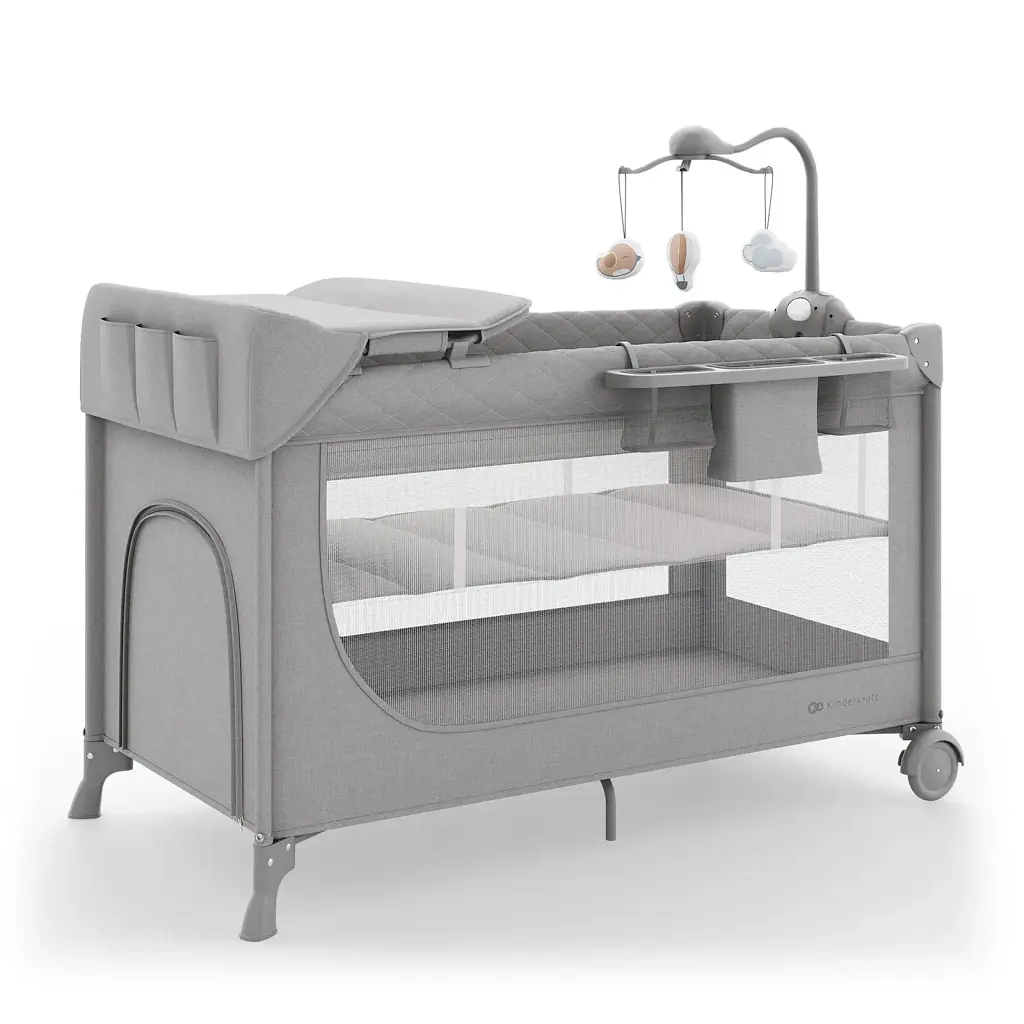 Ліжко-манеж з пеленатором Kinderkraft Leody Up Grey (KCLEODUPGRY00AC)