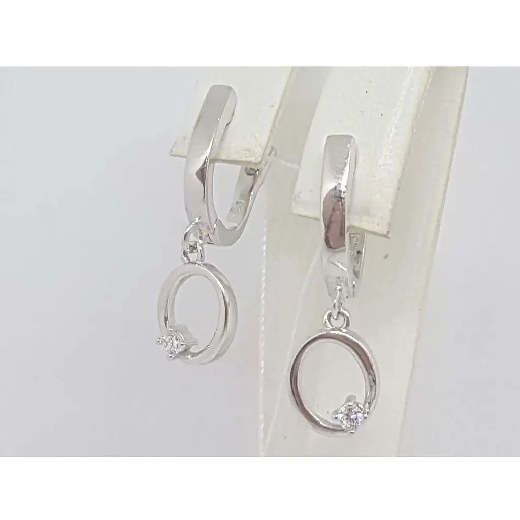 Срібні сережки Срібний рай з фианитом. 1112 094498 - фото 3