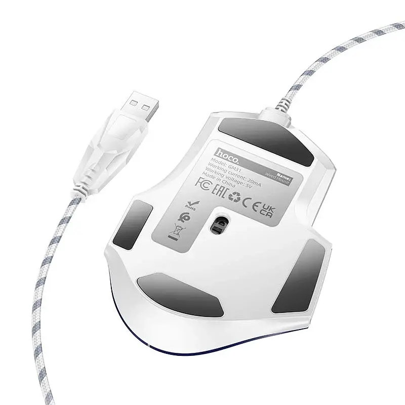 Ігрова миша Hoco GM31 Overlord LuXiaominous GaXiaoming Wired Mouse White Blue - фото 3