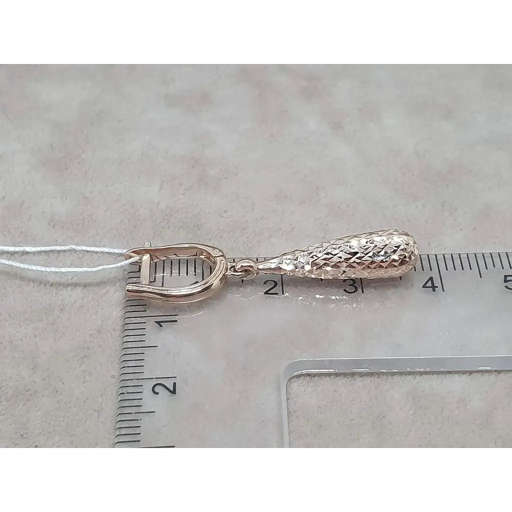 Золотые серьги-подвески Favoritum с алмазной гранью. 210268_А - фото 5