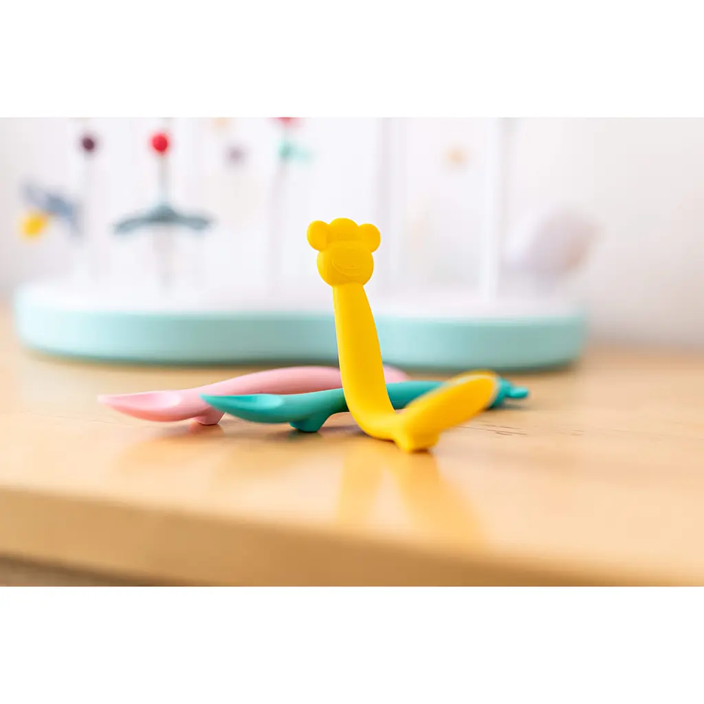 Ложка силіконова Suavinex Animal з мавпою жовта (401353) - фото 4
