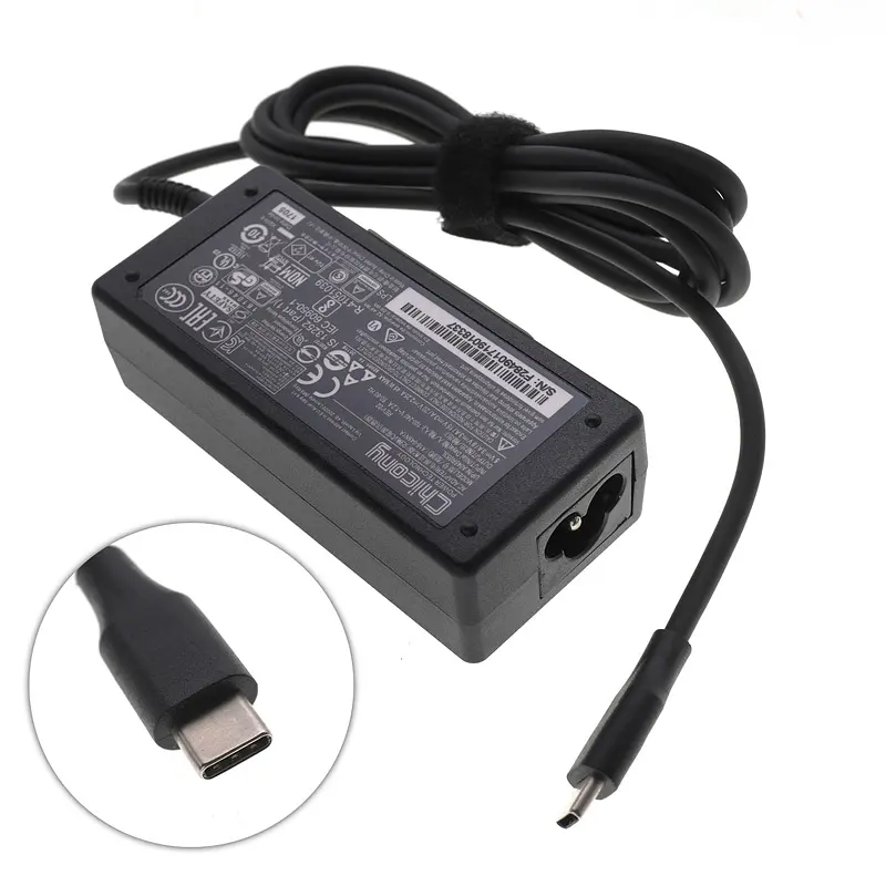 Блок живлення для ноутбука Acer USB-C 45W (15V3A, 12V3A, 9V3A, 5V2A), USB3.1/Type-C/USB-C, Black (без кабелю !) - фото 2