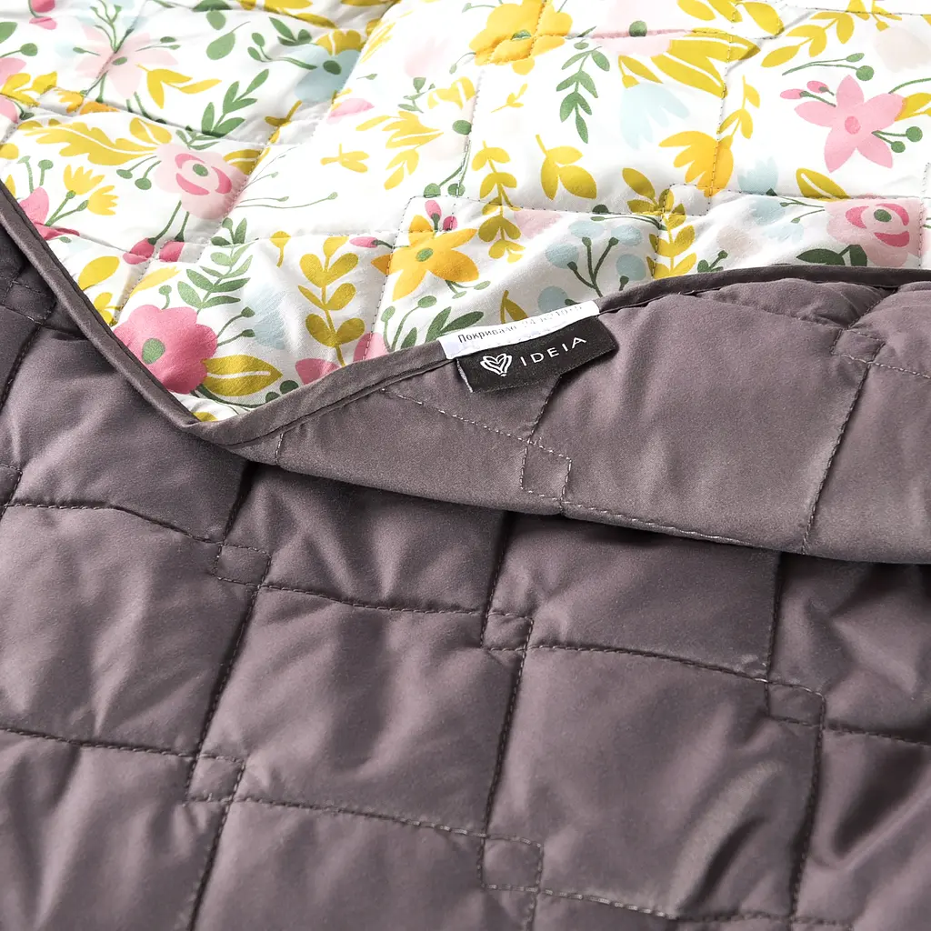 Двостороннє покривало Ideia Стиль Cube, 210х140, квіти та коричневий (8-32403 шоколад/квіти) - фото 6