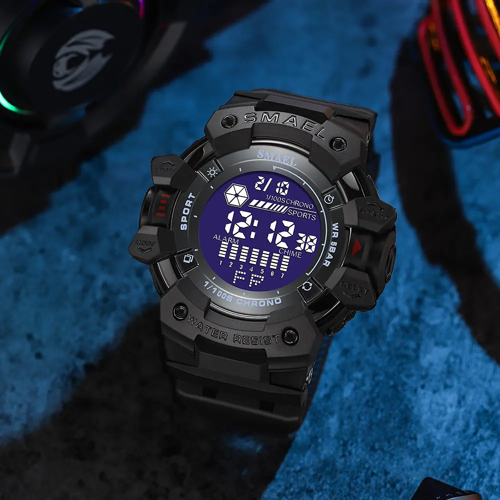 Наручний годинник чоловічий Smael 8050 Black (15198) - фото 2