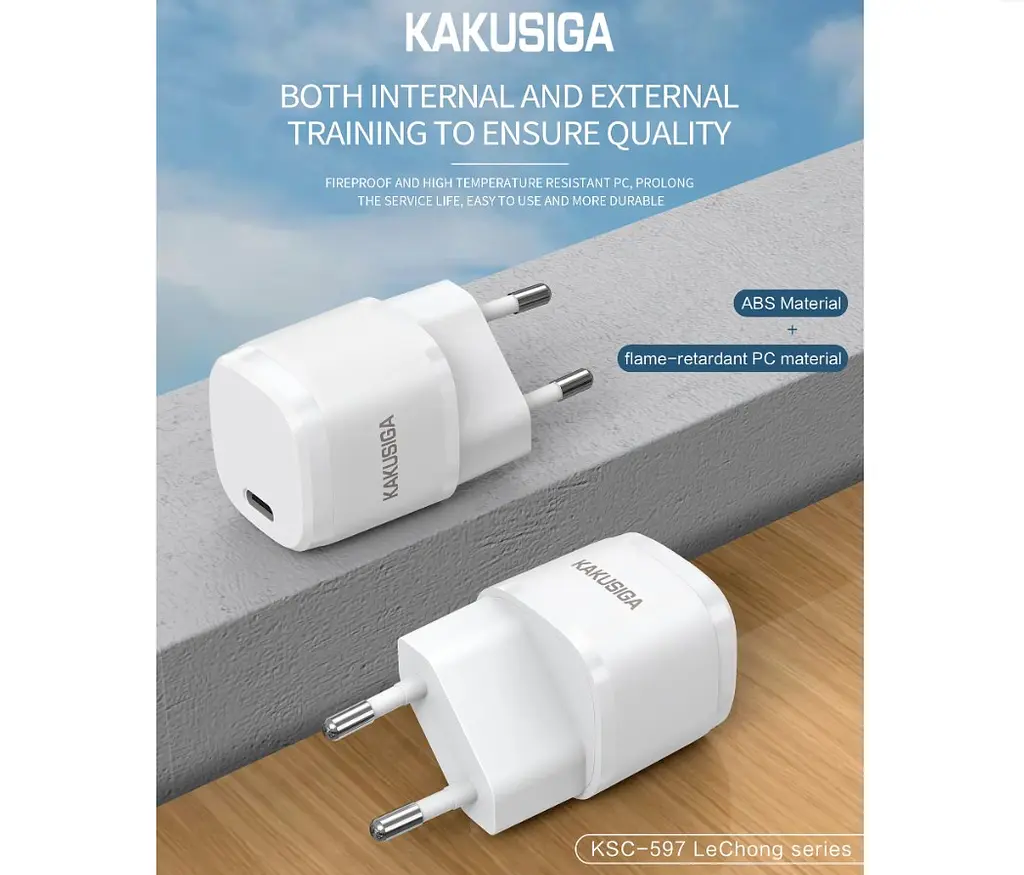 Зарядний пристрій для смартфона KAKUSIGA KSC597 20W із швидким заряджанням QC3.0 + кабель 3 А - фото 2