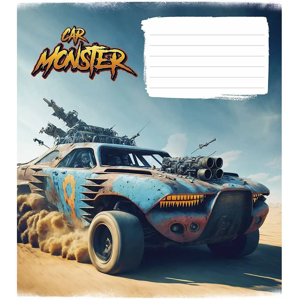Набір зошитів учнівських Школярик Monster cars в косу лінію 12 аркушів 30 шт. (012-3243C) - фото 2