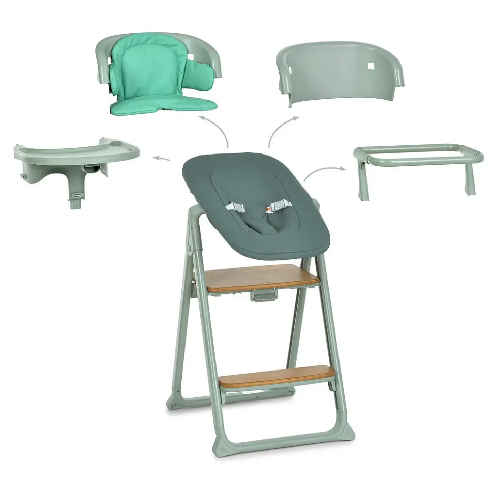 Дитячий стільчик для годування 4 в 1 GROWEE ME 1222 Sage Green - фото 2