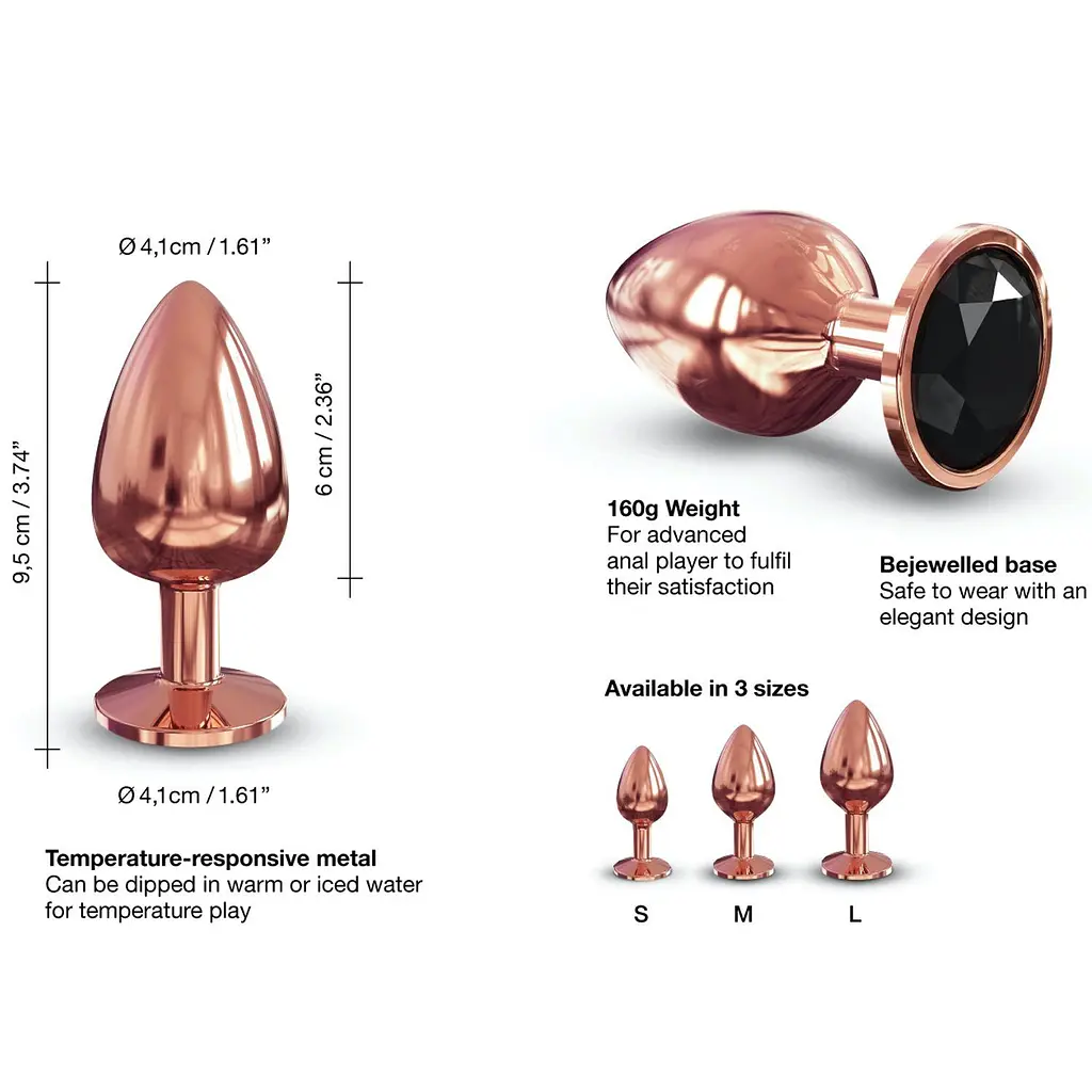 Анальная пробка с кристаллом Dorcel Diamond Plug L 9.5 см (бронзовый) - фото 6