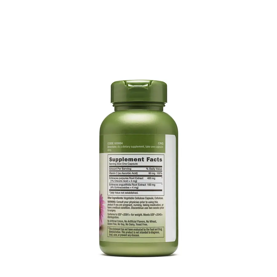 Натуральна добавка GNC Herbal Plus Echinacea & Vitamin C 60 капсул - фото 2
