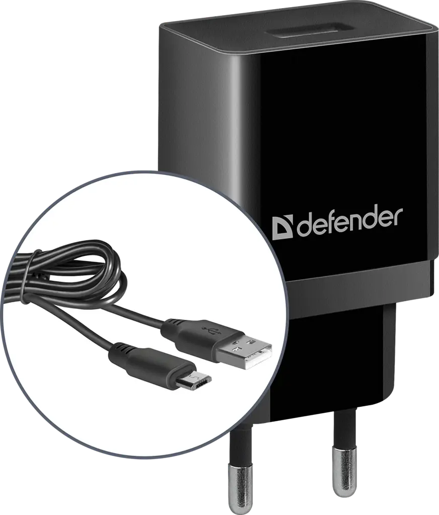 Зарядное устройство Defender 1xUSB 11W 2.1А + кабель micro-USB UPC-11 черный (83556) - фото 3