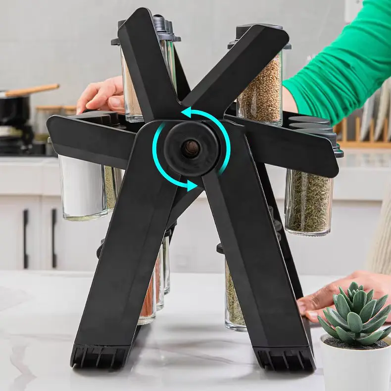 Карусель для спецій 360° Spice Rack на 18 баночок · Кухонний органайзер – спецівниця на підставці, що обертається. - фото 5