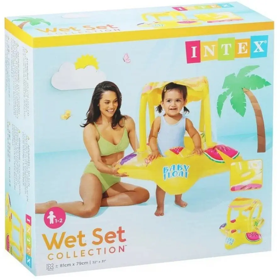 Дитячий надувний круг плоті Intex з навісом від 1 року - фото 6