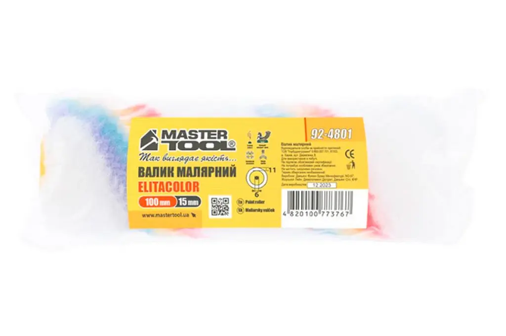 Валик малярський елітаколор Mastertool 6х15х100 мм (в упаковці 10 шт.) - фото 3