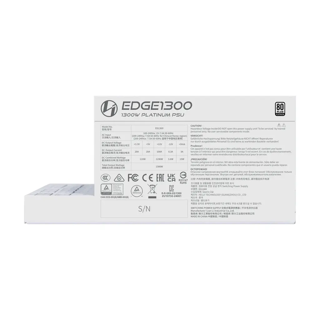 Блок живлення Lian Li 1300W EDGE1300 White (G9P.EG1300.WE00.EU) - фото 4