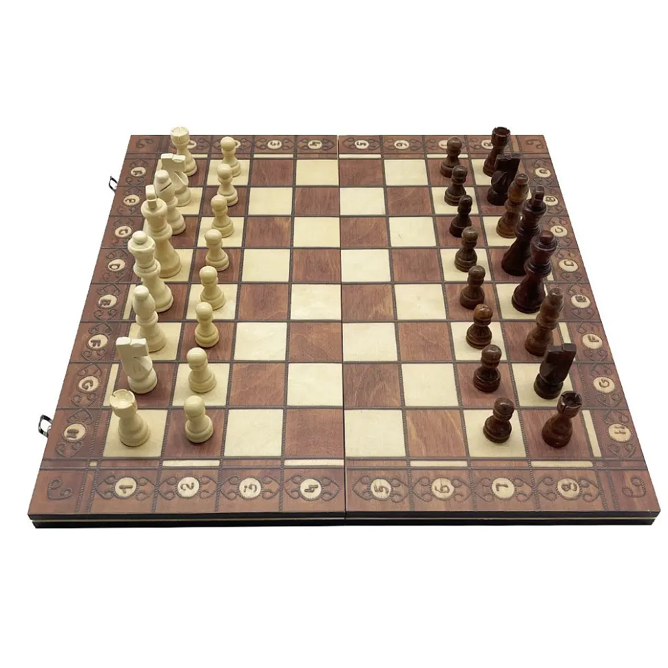 Набір настільних ігор "Шахи, нарди, шашки 3 в 1" Set1 NE-LG-11 ігрове поле 40х40 см - фото 7
