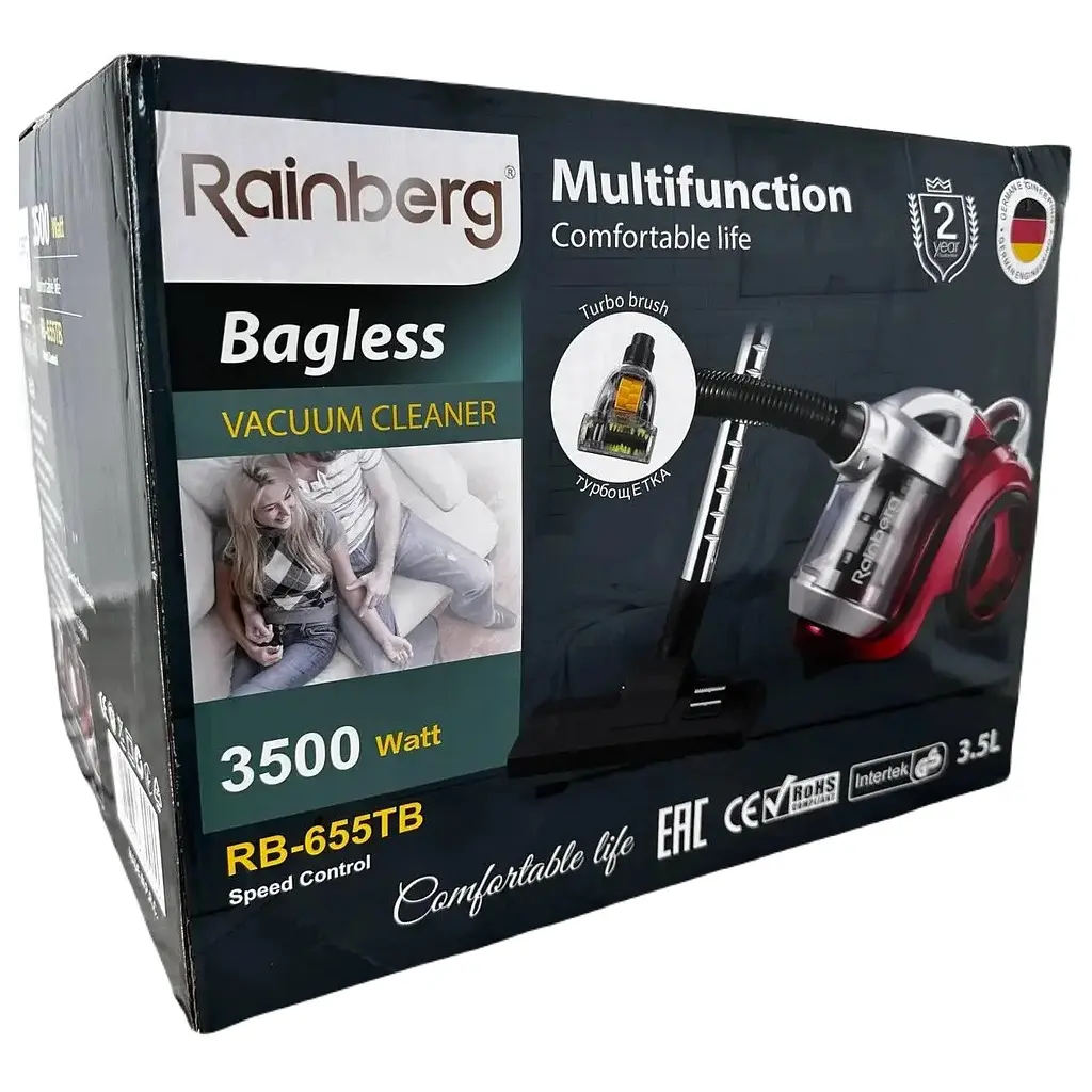Пилосос контейнерний Rainberg RB-655TB з турбощіткою 3.5L 2500W Red - фото 9