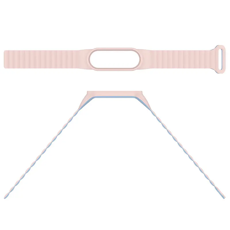 Ремінець Dual-color Magnetic для Xiaomi Mi Band 7/6/5/4/3 Light Pink / Lilac Blue - фото 4