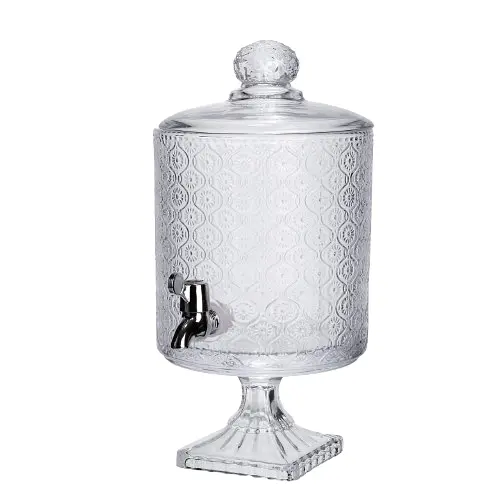 Лимонадница с краном на подставке стеклянная 4.5 л 39 см Прозрачный Yiwu HP-19-3045-7 - фото 5