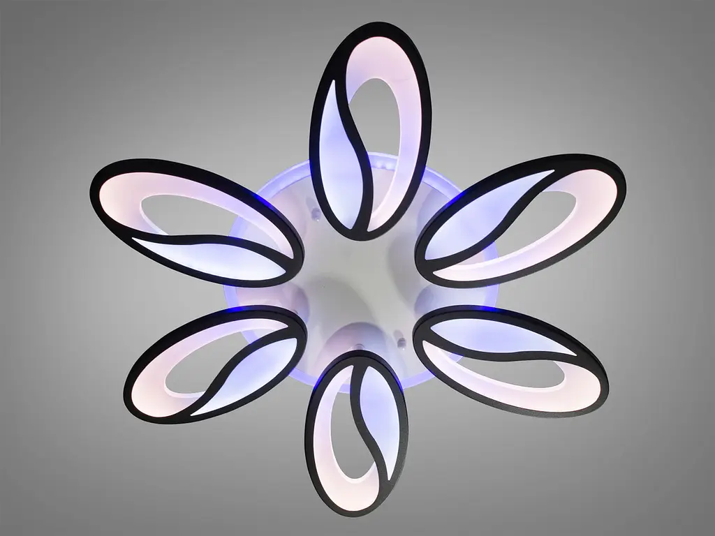 Люстра стельова LED Diasha 8090/6BK, 105W, 4100K, чорний метал, сучасний стиль, диммер, для дому - фото 2