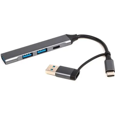 Концентратор Dynamode USB Type-C + USB-A to 1хUSB-C 3.0 1хUSB-A 3.0 2xUSB-A 2.0 dark grey (DM-UH-314AC) - фото 2
