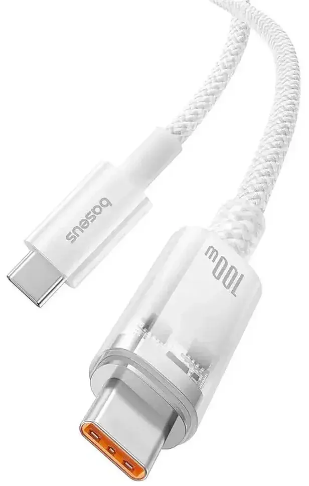 Кабель Baseus Explorer Smart Temperature Control Cable Type-C to Type-C 100W 1m P10319703221-00 White - фото 2